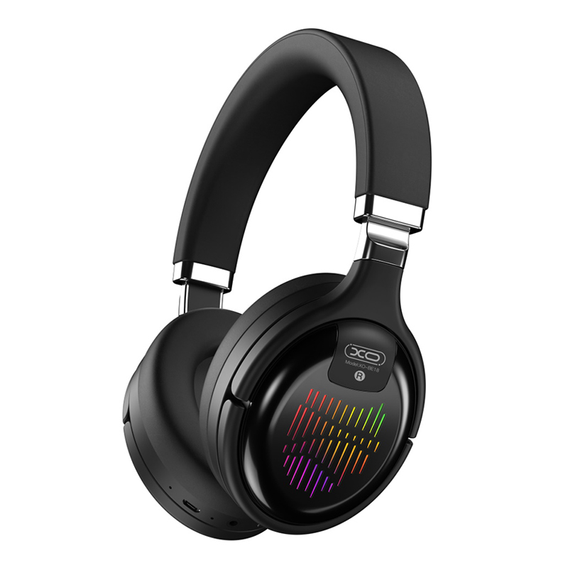 Bezdrátová Bluetooth sluchátka XO BE 18 - herní - RGB podsvícení - černá