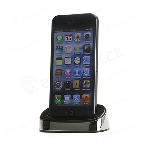 Dock (dokovací stanice) pro Apple iPhone 5 / 5S / SE - stříbrno-černá