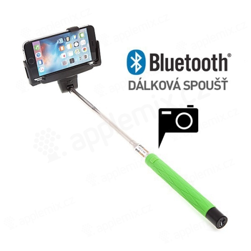 Teleskopická selfie tyč / monopod bluetooth - zelená