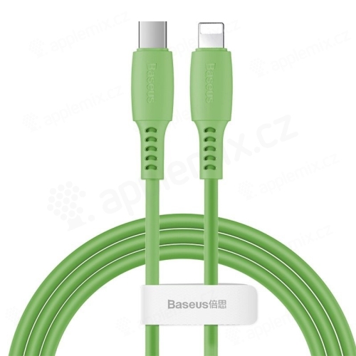 Synchronizačný a nabíjací kábel BASEUS - Lightning pre zariadenia Apple - USB-C - 1,2 m - zelený