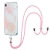 Kryt pre Apple iPhone Xr - mramorové vzory - šnúrka na krk - ružový