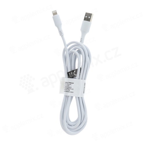 Synchronizační a nabíjecí kabel - Lightning pro Apple zařízení - tkanička - bílý - 3m