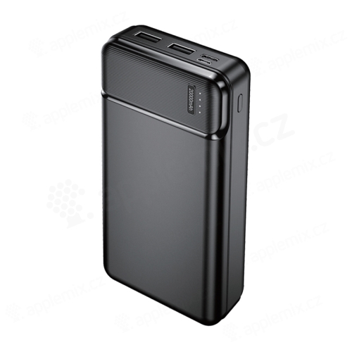 Externá batéria / powerbanka MAXLIFE - 2x USB + USB-C - 20000 mAh - čierna