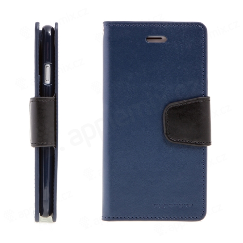 Pouzdro Mercury Sonata Diary pro Apple iPhone 7 / 8 - stojánek a prostor na doklady - tmavě modré