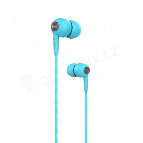 Sluchátka DEVIA s mikrofonem pro Apple iPhone / iPad / iPod a další zařízení - modrá