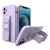 Kryt pre Apple iPhone 12 mini - remienok / šnúrka - gumový - fialový