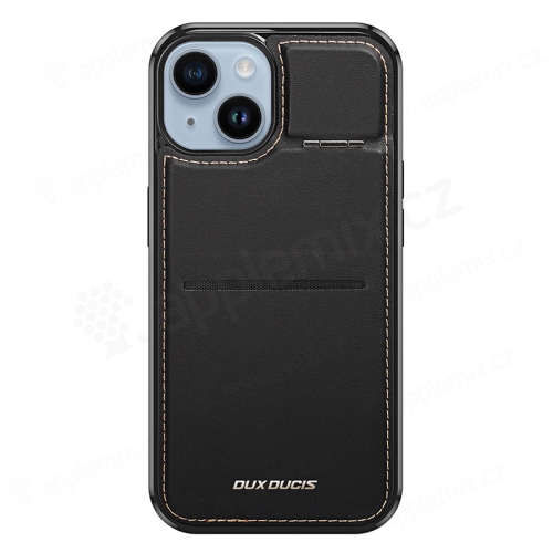 Kryt DUX DUCIS 3v1 pro Apple iPhone 14 Plus - stojánek + slot pro karty + podpora MagSafe - kožený - černý