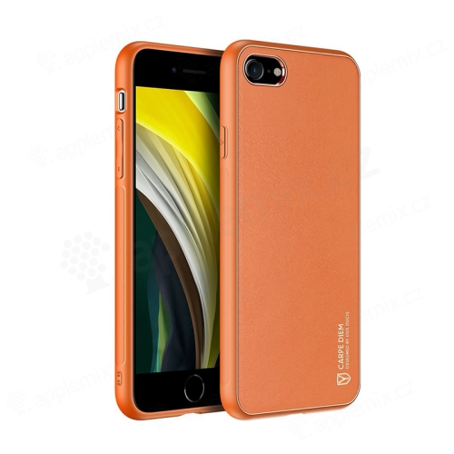 Kryt DUX DUCIS Yolo pro Apple iPhone 7 / 8 / SE (2020) / SE (2022) - umělá kůže - oranžový / zlatý
