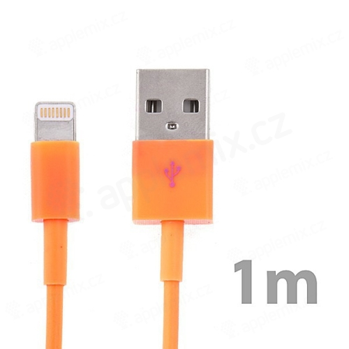 Synchronizační a nabíjecí kabel Lightning pro Apple iPhone / iPad / iPod - oranžový - 1m