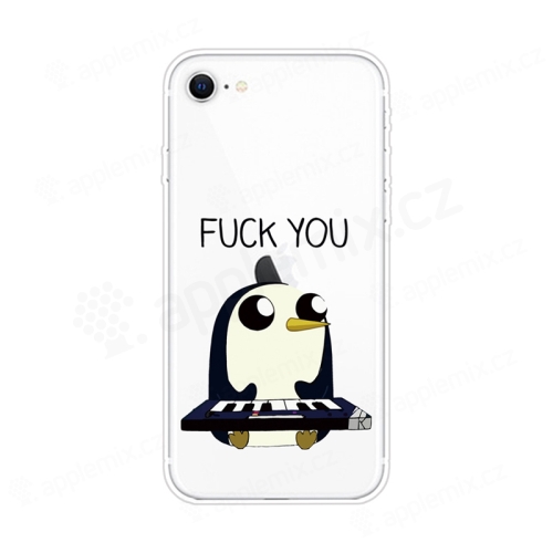 Kryt pro Apple iPhone 7 / 8 / SE (2020) / SE (2022) - gumový - tučňák "Fuck You"