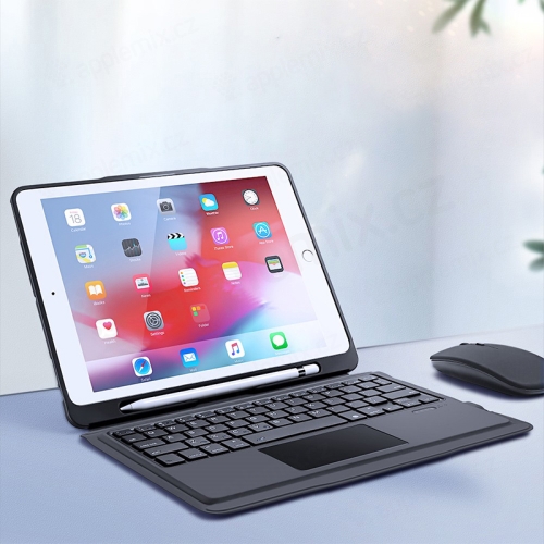 DUX DUCIS klávesnica + kryt pre Apple iPad 10,2" (2019-21) / Pro 10,5" / Air 10,5" - trackpad + držiak na ceruzku - čierna / sivá
