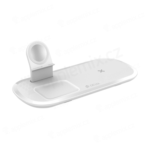 3v1 nabíjecí stanice / stojánek DEVIA pro Apple iPhone + AirPods Qi + Watch - bílá
