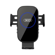 Bezdrátová nabíječka XO - WX022 / držák do auta Qi - elektronické uchycení - do ventilační mřížky - černá