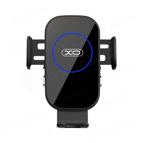 Bezdrátová nabíječka XO - WX022 / držák do auta Qi - elektronické uchycení - do ventilační mřížky - černá