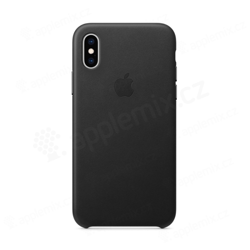 Originální kryt pro Apple iPhone Xs - kožený - černý