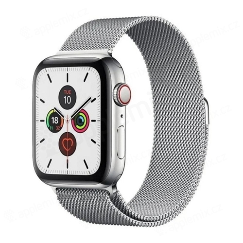 Remienok pre Apple Watch 45 mm / 44 mm / 42 mm - magnetický - nerezová oceľ - strieborný