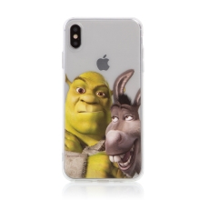 Kryt DREAMWORKS Shrek pro Apple iPhone Xs Max - gumový - Shrek s oslíkem