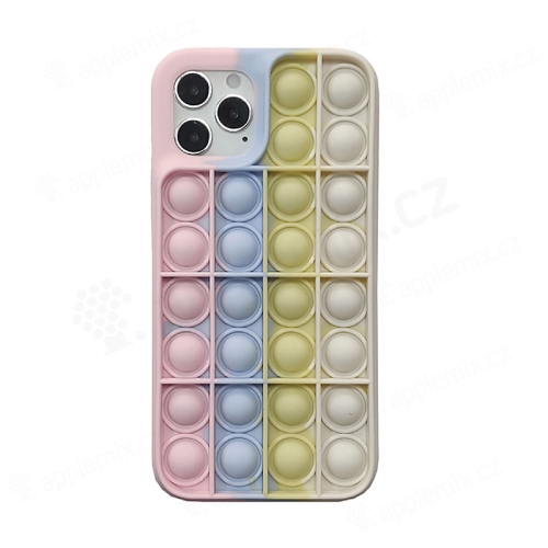 Kryt pro Apple iPhone 12 / 12 Pro - bubliny "Pop it" - silikonový - růžový / modrý / žlutý