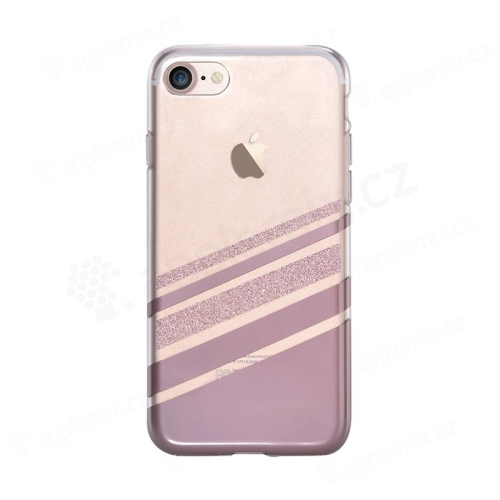 Kryt VOUNI pro Apple iPhone 7 / 8 - gumový - průhledný / růžový