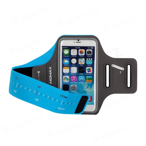 Sportovní pouzdro MOMAX pro Apple iPhone 6 Plus / 6S Plus / 7 Plus / 8 Plus - černé / modré s reflexním pruhem