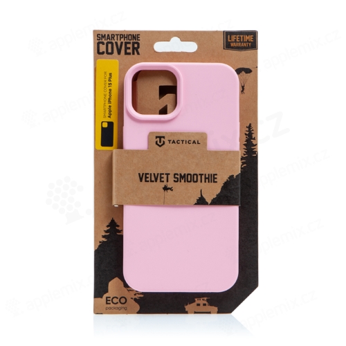 Kryt TACTICAL Velvet Smoothie pre Apple iPhone 15 Plus - príjemný na dotyk - silikónový - ružový