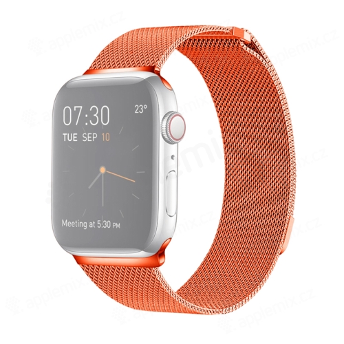Remienok pre Apple Watch 41 mm / 40 mm / 38 mm - magnetický - nerezová oceľ - oranžový