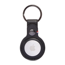 Kryt / obal DECODED pro Apple AirTag - kovový kroužek - kožený - černý