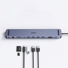 Dokovací stanice CHOETECH pro Apple MacBook s konektorem USB-C na 2x USB-C, 3x USB-A, HDMI, ethernet a VGA