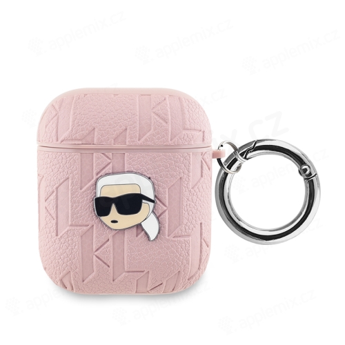 Pouzdro KARL LAGERFELD pro Apple AirPods - umělá kůže - Karl - růžové