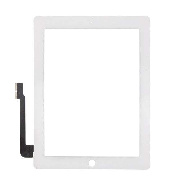 Přední dotykové sklo (touch screen) pro Apple iPad 3. / 4.gen. - bílý rámeček - kvalita A+