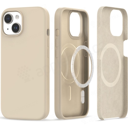 Kryt TECH PROTECT pro Apple iPhone 15 - podpora MagSafe - silikonový - pískově béžový