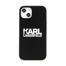 Kryt KARL LAGERFELD pro Apple iPhone 13 - logo Karl - silikonový - černý