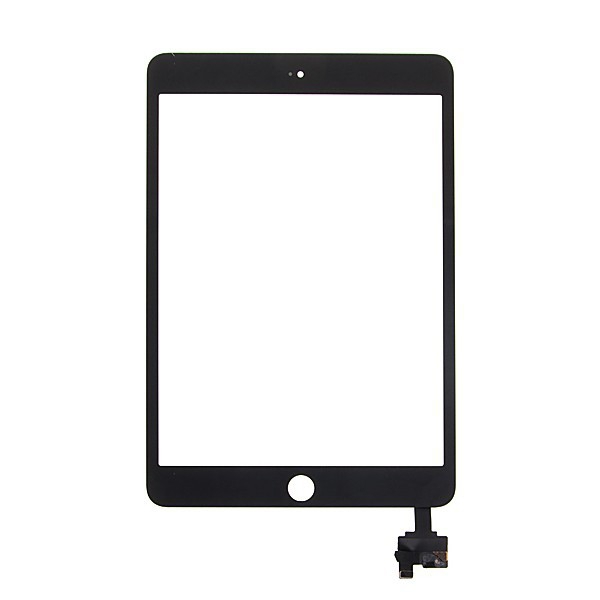 Přední dotykové sklo (touch screen) s IC konektorem pro Apple iPad mini 3 - černé - kvalita A