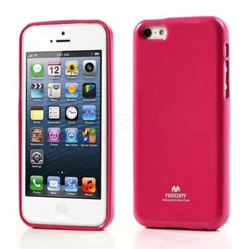 Gumový kryt Mercury pro Apple iPhone 5C - jemně třpytivý - růžový