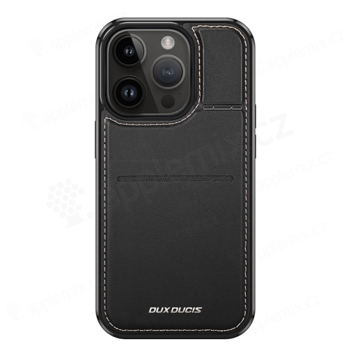Kryt DUX DUCIS 3v1 pro Apple iPhone 13 Pro Max - stojánek + slot pro karty + podpora MagSafe - kožený - černý