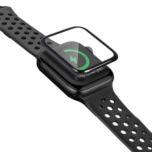 Tvrzené sklo (Tempered Glass) BESTSUIT pro Apple Watch 45mm Series 7 - 3D okraj - černé / čiré