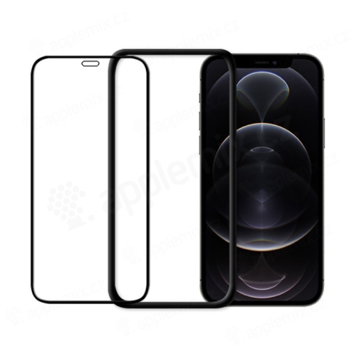Tvrzené sklo (Tempered Glass) ODZU pro Apple iPhone 12 Pro Max - přední - černý rámeček - 2,5D - 0,3mm