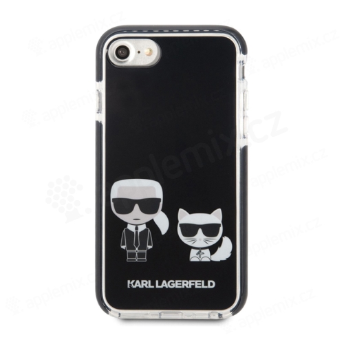 Kryt KARL LAGERFELD pre Apple iPhone 7 / 8 / SE (2020) / SE (2022) - Karl and Choupette - plast / guma - čierny