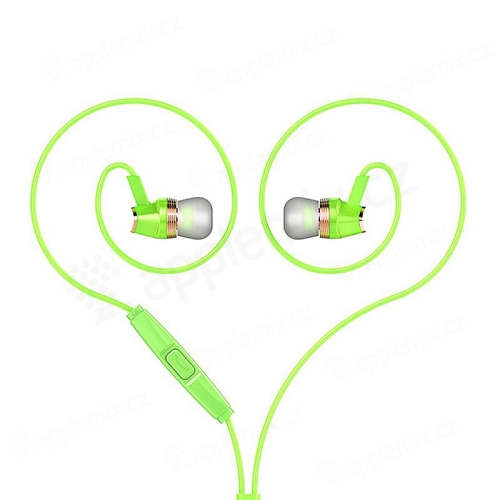 Sluchátka HOCO M4 pro Apple a další zařízení - ovládání + mikrofon - zelená
