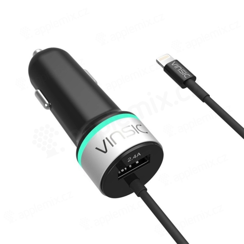 Autonabíječka USB + kabel Lightning - MFi certifikovaná - 4,8A - černá