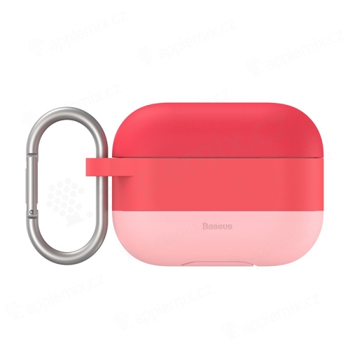 Pouzdro / obal BASEUS pro Apple AirPods Pro - silikonové - barevný přechod - růžové