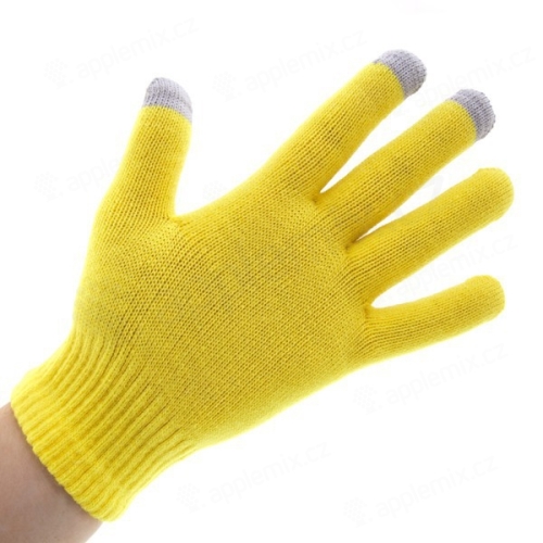 Rukavice pro ovládání dotykových zařízení - žluté