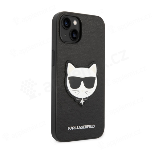 Kryt KARL LAGERFELD pro Apple iPhone 14 Plus - hlava Choupette - umělá kůže - černý