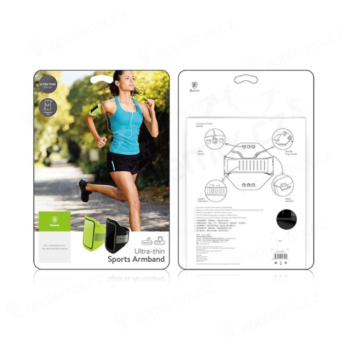 Sportovní pouzdro BASEUS pro Apple iPhone 6 / 6S / 7 / 8 - ultratenké - černé + reflexní prvky