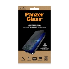 Tvrzené sklo (Tempered Glass) PANZERGLASS pro Apple iPhone 13 Pro Max / 14 Max - černý rámeček - privacy - 0,4mm