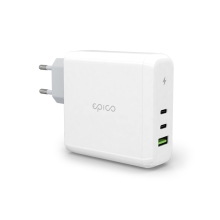 100W Nabíječka / adaptér EPICO pro Apple iPhone / iPad / MacBook - 2x USB-C + USB - bílá