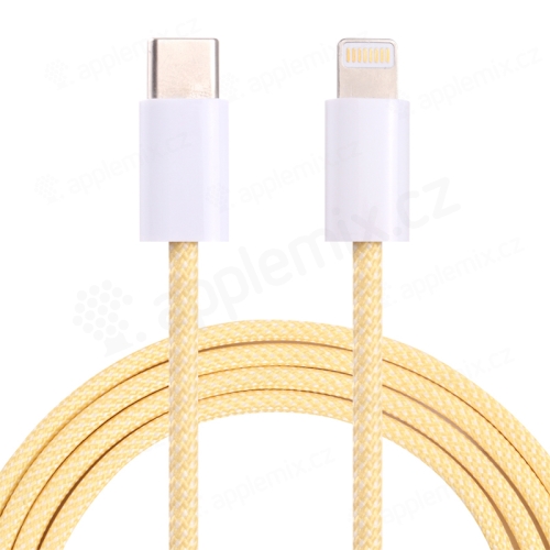 Synchronizační a nabíjecí kabel - USB-C - Lightning pro Apple zařízení - tkanička - 1m - žlutý