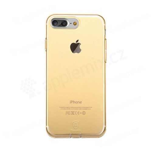 Kryt Baseus pro Apple iPhone 7 Plus / 8 Plus gumový / antiprachové záslepky - zlatý průhledný