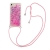 Kryt pre Apple iPhone 6 / 6S / 7 / 8 / SE 2020 / SE 2022 - Šnúrka na krk - Pohyblivé trblietky - Ružový