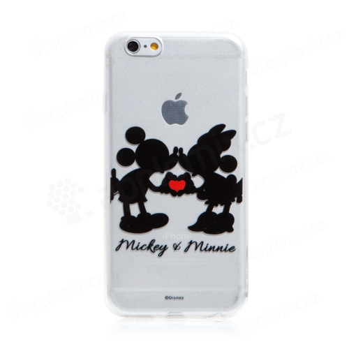 Kryt DISNEY pro Apple iPhone 6 / 6S - zamilovaní Mickey a Minnie - gumový - průhledný